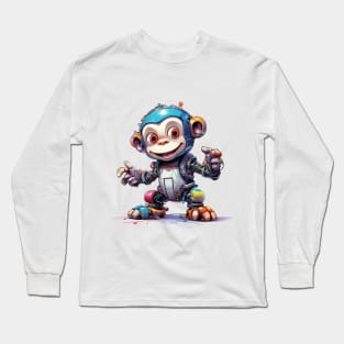 Cartoon monkey robots. T-Shirt, Sticker. Long Sleeve T-Shirt